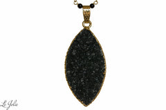 18" Onxy Black Drusy Necklace